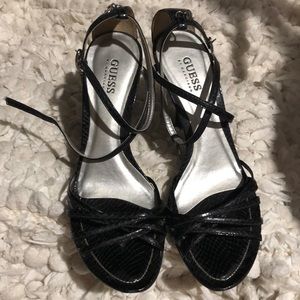Guess Black Strappy Heels